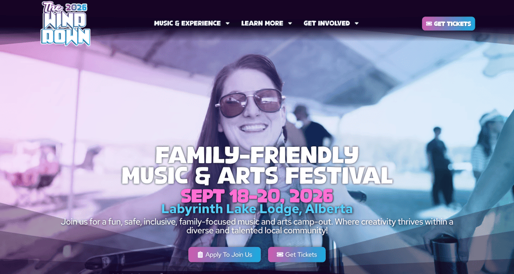 website design web hosting it solutions Family‑Friendly Music & Arts Festival Alberta - The Wind Down_ - [thewinddown.ca]