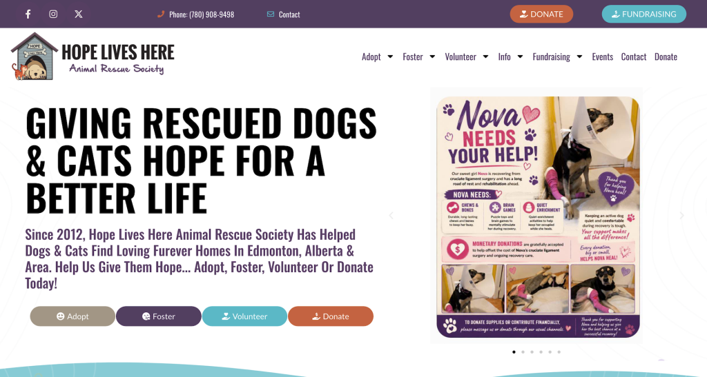 Edmonton Animal Rescue – Adopt Dogs & Cats - Hope Lives Here Animal_ - [hopeliveshererescue.com]